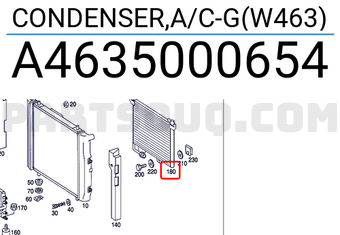 MERCEDES A4635000654 CONDENSER,A/C-G(W463)