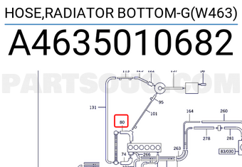 MERCEDES A4635010682 HOSE,RADIATOR BOTTOM-G(W463)