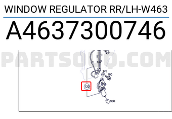MERCEDES A4637300746 WINDOW REGULATOR RR/LH-W463