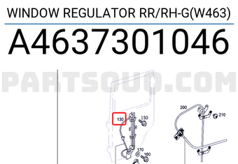 MERCEDES A4637301046 WINDOW REGULATOR RR/RH-G(W463)