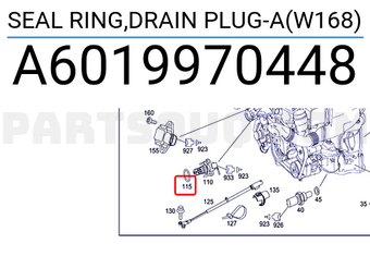 MERCEDES A6019970448 SEAL RING,DRAIN PLUG-A(W168)