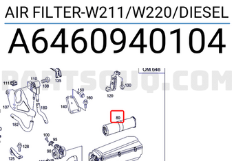 MERCEDES A6460940104 AIR FILTER-W211/W220/DIESEL