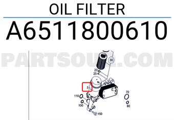 MERCEDES A6511800610 OIL FILTER