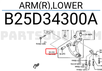 Mazda B25D34300A ARM(R),LOWER