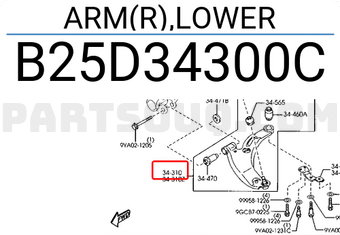 Mazda B25D34300C ARM(R),LOWER