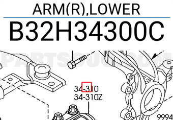 Mazda B32H34300C ARM(R),LOWER