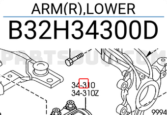 Mazda B32H34300D ARM(R),LOWER