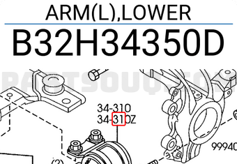 Mazda B32H34350D ARM(L),LOWER