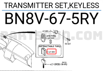 Mazda BN8V675RY TRANSMITTER SET,KEYLESS