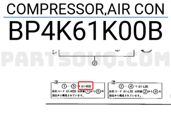 Mazda BP4K61K00B COMPRESSOR,AIR CON