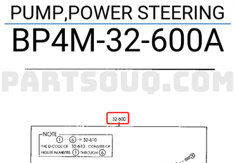 Mazda BP4M32600A PUMP,POWER STEERING