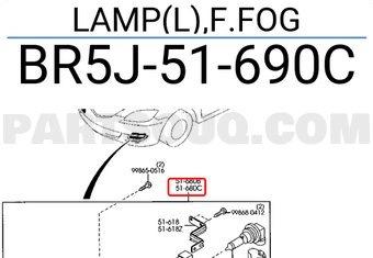 Mazda BR5J51690C LAMP(L),F.FOG