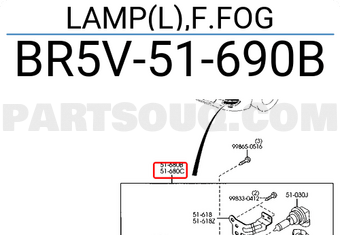Mazda BR5V51690B LAMP(L),F.FOG