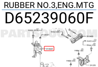 Mazda D65239060F RUBBER NO.3,ENG.MTG