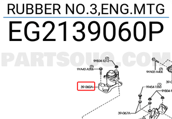 Mazda EG2139060P RUBBER NO.3,ENG.MTG