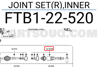 Mazda FTB122520 JOINT SET(R),INNER