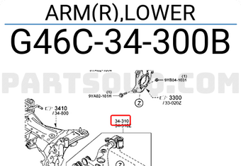 Mazda G46C34300B ARM(R),LOWER