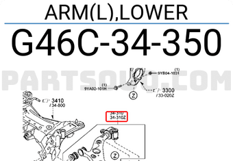 Mazda G46C34350 ARM(L),LOWER