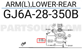 Mazda GJ6A28350B ARM(L),LOWER-REAR