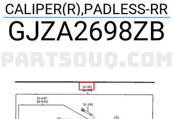 Mazda GJZA2698ZB CALIPER(R),PADLESS-RR