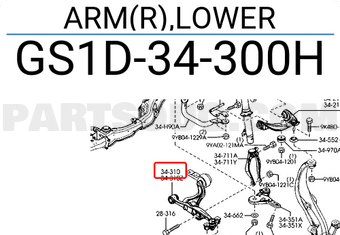Mazda GS1D34300H ARM(R),LOWER