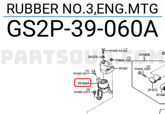 Mazda GS2P39060A RUBBER NO.3,ENG.MTG