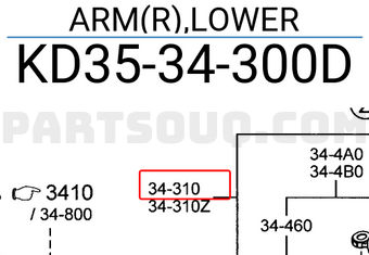 Mazda KD3534300D ARM(R),LOWER