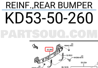 Mazda KD5350260 REINF.,REAR BUMPER