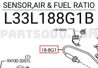 Mazda L33L188G1B SENSOR,AIR & FUEL RATIO