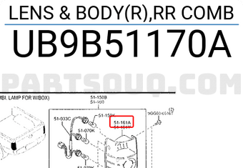 Mazda UB9B51170A LENS & BODY(R),RR COMB