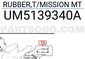 Mazda UM5139340A RUBBER,T/MISSION MT