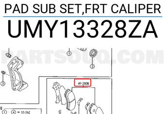 Mazda UMY13328ZA PAD SUB SET,FRT CALIPER