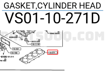 Mazda VS0110271D GASKET,CYLINDER HEAD