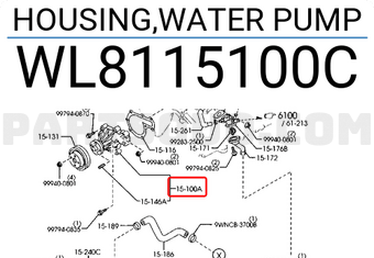 Mazda WL8115100C HOUSING,WATER PUMP