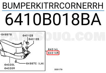 Mitsubishi 6410B018BA BUMPERKITRRCORNERRH