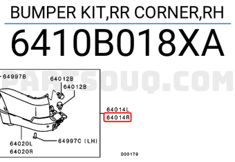 Mitsubishi 6410B018XA BUMPER KIT,RR CORNER,RH