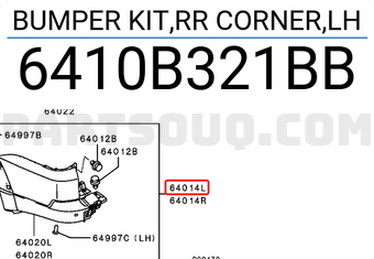 Mitsubishi 6410B321BB BUMPER KIT,RR CORNER,LH