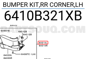 Mitsubishi 6410B321XB BUMPER KIT,RR CORNER,LH