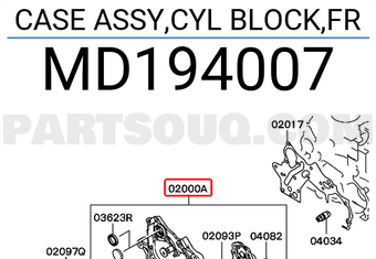 Mitsubishi MD194007 CASE ASSY,CYL BLOCK,FR