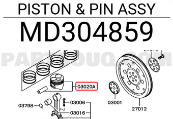 Mitsubishi MD304859 PISTON & PIN ASSY