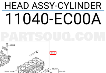 Nissan 11040EC00A HEAD ASSY-CYLINDER