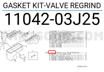 Nissan 1104203J25 GASKET KIT-VALVE REGRIND