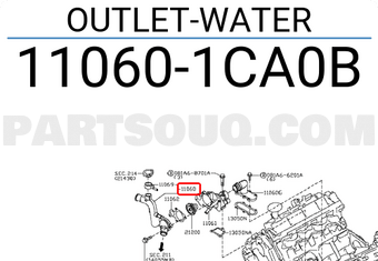 Nissan 110601CA0B OUTLET-WATER