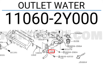 Nissan 110602Y000 OUTLET WATER