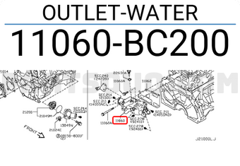 Nissan 11060BC200 OUTLET-WATER