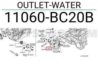 Nissan 11060BC20B OUTLET-WATER