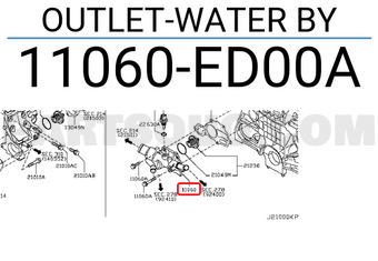 Nissan 11060ED00A OUTLET-WATER BY