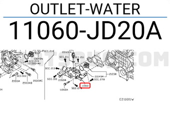 Nissan 11060JD20A OUTLET-WATER
