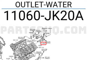 Nissan 11060JK20A OUTLET-WATER