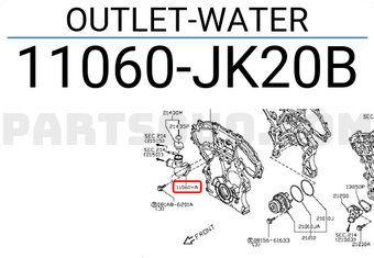 Nissan 11060JK20B OUTLET-WATER